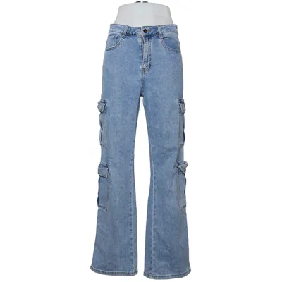 Cargobukser (Blå) fra Miss Good Bomuld, Elastan, Polyester, Viscose
