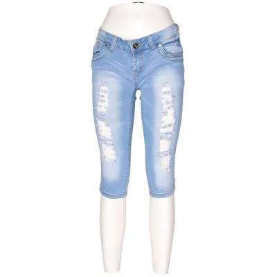 Pantacourt (Bleu) de R Jonaco Coton, Élasthane, Polyester