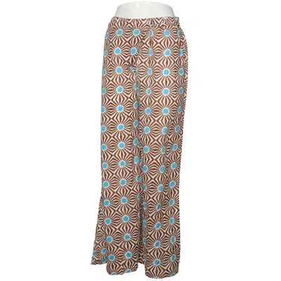 Wrap pants (Brown, White, Blue) from Natura
