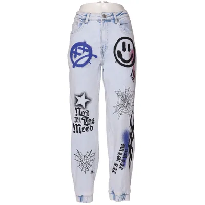 Jeans (Blå, Flerfarvet) fra FB Sister Bomuld, Elastan, Polyester, Viscose
