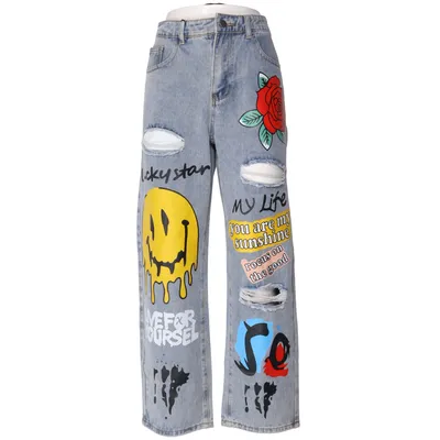 Jeans (Blå, Flerfärgad) Bomull, Polyester, Viskos