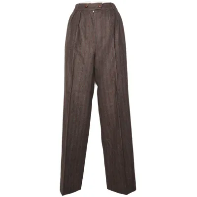 Kostuumbroek (Bruin) van Ted Lapidus Polyester, Wol