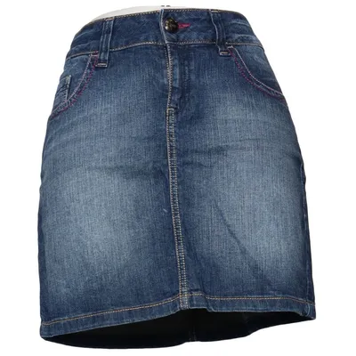 Jeansnederdel (Blå) fra ESPRIT Denim Bomuld, Elastan