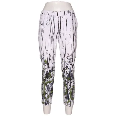 Pants (White, Multicolored) from Sisley Cotton, Elastane