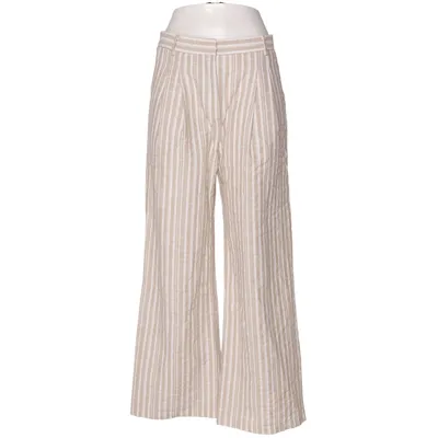 Palazzo pants (Beige, White) from Atelier Evène Cotton, Linen, Polyester