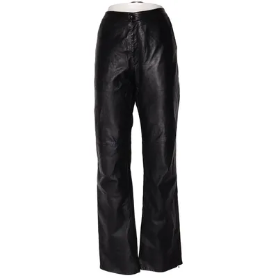 Læderbukser (Sort) fra Stefanel Polyester, Læder