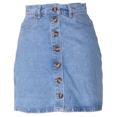 Jeanskjol (Blå) från Pieces Bomull