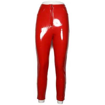 Vinyl pants (Red) from Missguided Petite Elastane, Polyester, Polyurethane