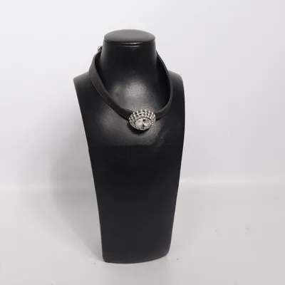 Halskette (Schwarz) von Miu Miu Unbekanntes Metall, Leder