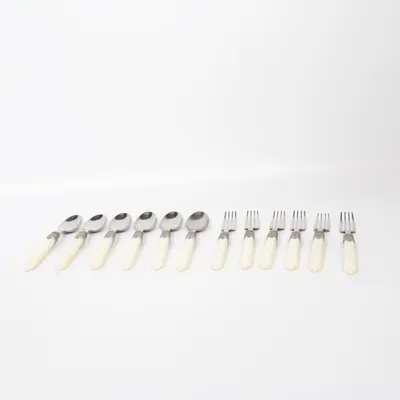 Bestick (Beige, Silverfärgad)