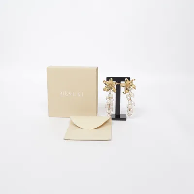 Earrings (Gold, White) from Meshki Unknown metal