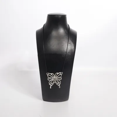 Halsband (Svart, Silverfärgad) Okänd metall