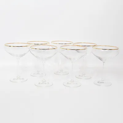Coupe glass (Transparent, Gold)