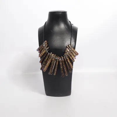 Halsband (Svart, Guldfärgad) Glas