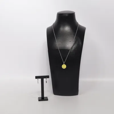 Jewelry set (Purelei Schmuckset Halskette und Ohrringe "Yellow Smiley" ) from Purelei Stainless steel