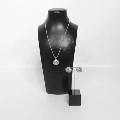 Smyckesset (Blå, Silverfärgad) från Swarovski Okänd metall