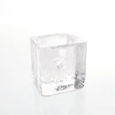 Ljusstake (Vit, Transparent, Svart) från Kosta Boda