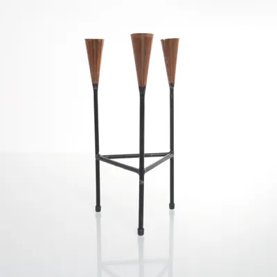 Ljusstake (Svart, Guldfärgad)