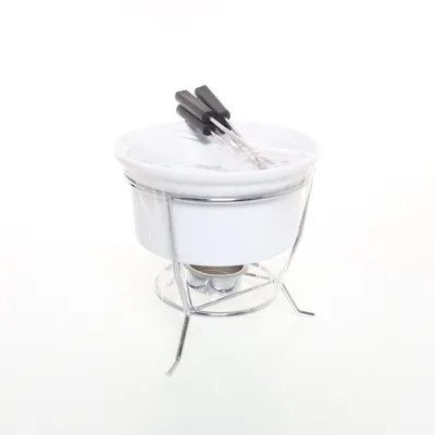 Chocolade fondue set (Wit, Zilver)