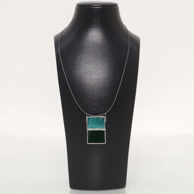Ketting (Groen, Zilver) Onbekend materiaal