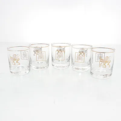 Shotglas (Vit, Guldfärgad)