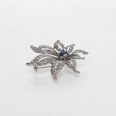 Brosch (Grå, Blå) Okänd metall