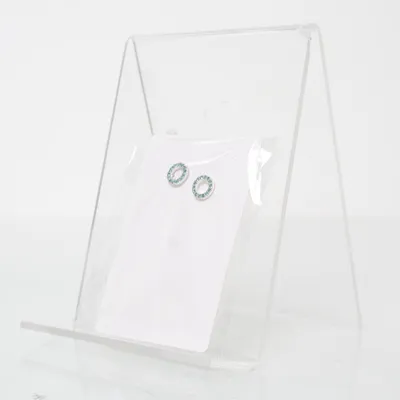 Earrings (Green, Silver) Unknown metal