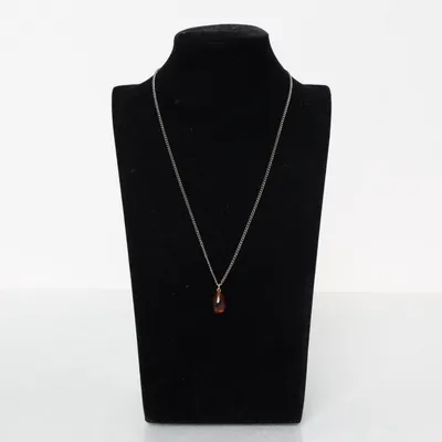 Necklace (Silver, Brown) Unknown metal