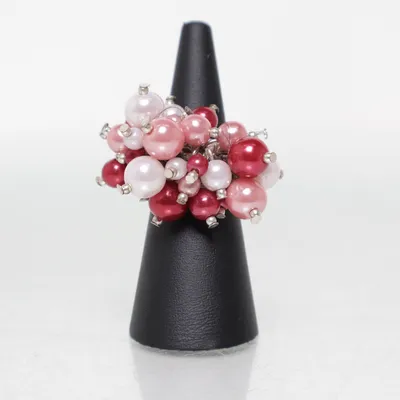 Ring (Silverfärgad, Vit, Rosa) Okänd metall