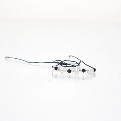 Bracelet (Black, White) Unknown metal