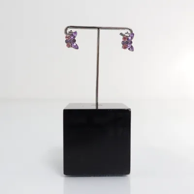 Oorbellen (Roze, Lila, Zilver) Onbekend materiaal