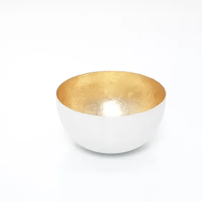 Candle holder (White, Gold) from African Image