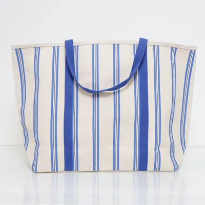 Beach bag (White, Blue) from H&M Home