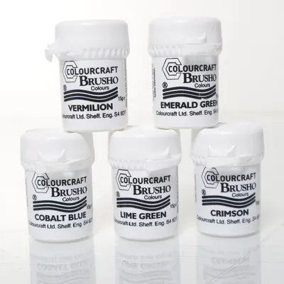 Akrylfärg (Brusho pigmentpulver)