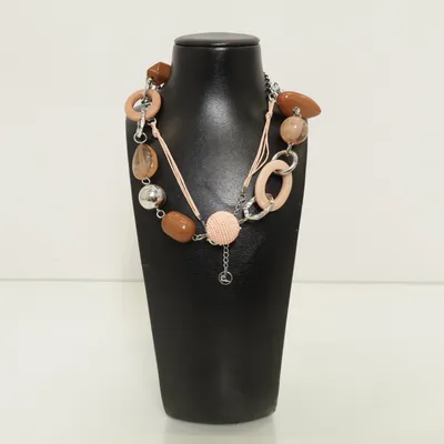 Halsband (Brun, Rosa, Silverfärgad) från Liz Claiborne Okänd metall