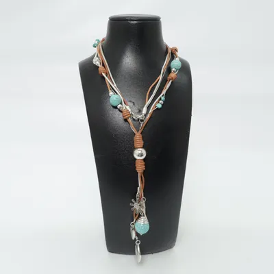 Halsband (Blå, Brun, Silverfärgad) från Diddi Okänd metall