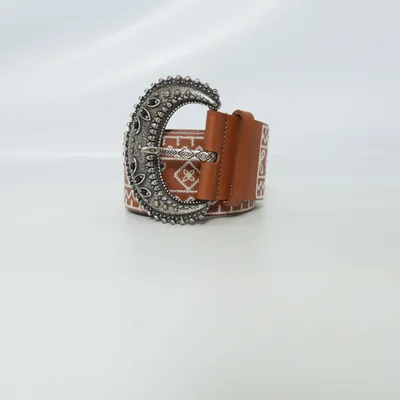 Belt (Brown, Silver, White) from Sézane Leather