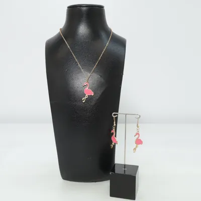 Jewelry set (Pink, Gold) Unknown metal