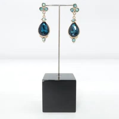 Boucles d'oreilles (Bleu, Or) Métal inconnu