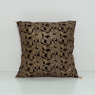 Cushion (Brown, Gold) from Indiska Polyester, Viscose