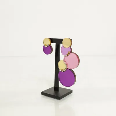 Oorbellen (Lila, Goud) Onbekend materiaal