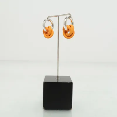 Earrings (Orange, Silver) Unknown metal