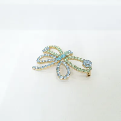 Broche (Blauw, Groen, Goud) Onbekend materiaal