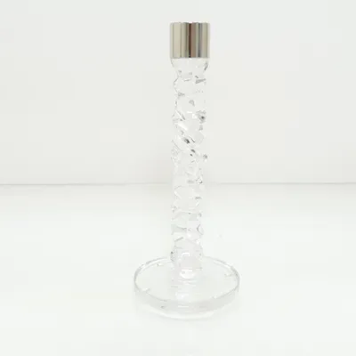 Ljusstake (Transparent, Silverfärgad) från Orrefors