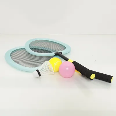 Badminton racket (Black, Blue, Multicolored)