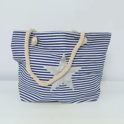 Sac de plage (Bleu, Blanc) de Style Breaker Coton, Polyester