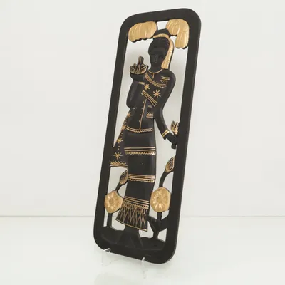 Väggrelief (Svart, Guldfärgad)