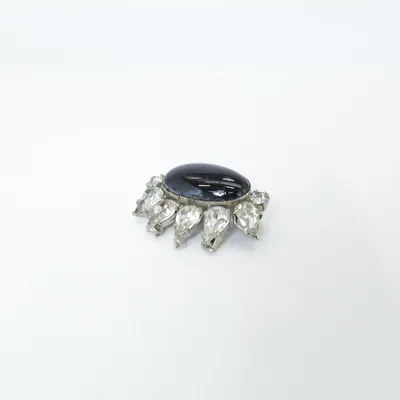 Brosch (Svart, Silverfärgad) Okänd metall