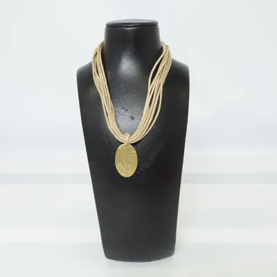 Halsband (Beige, Guldfärgad) Okänd metall