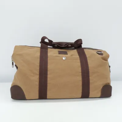 Sac de week-end (Beige, Marron) de Don Donna Coton, Polyester, Polyuréthane